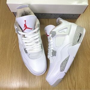 Jordan 4 Retro White Oreo -Men's White & Gray Sneakers